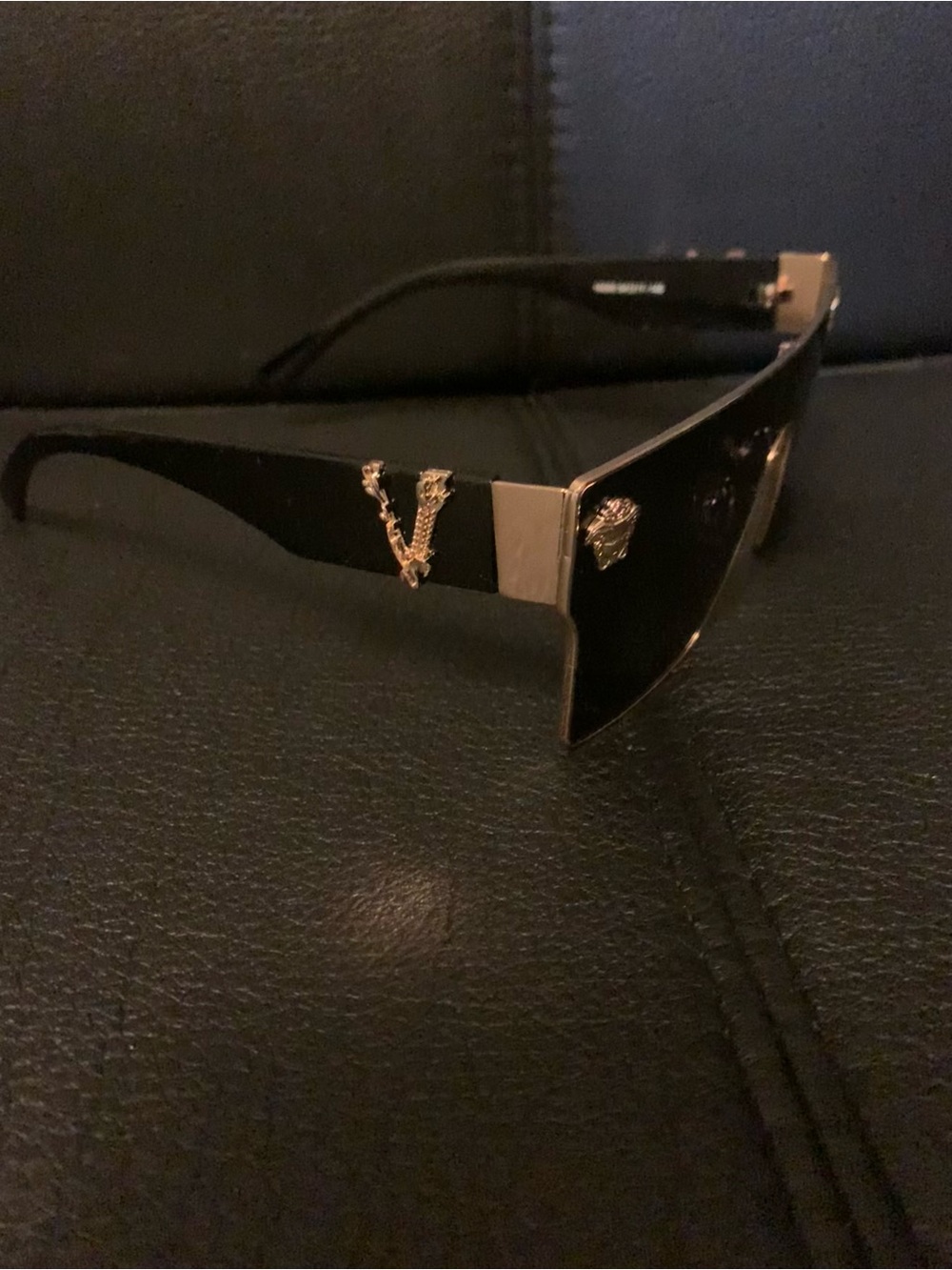 Men's Black Sunglasses with Gold Accent - Designer Style